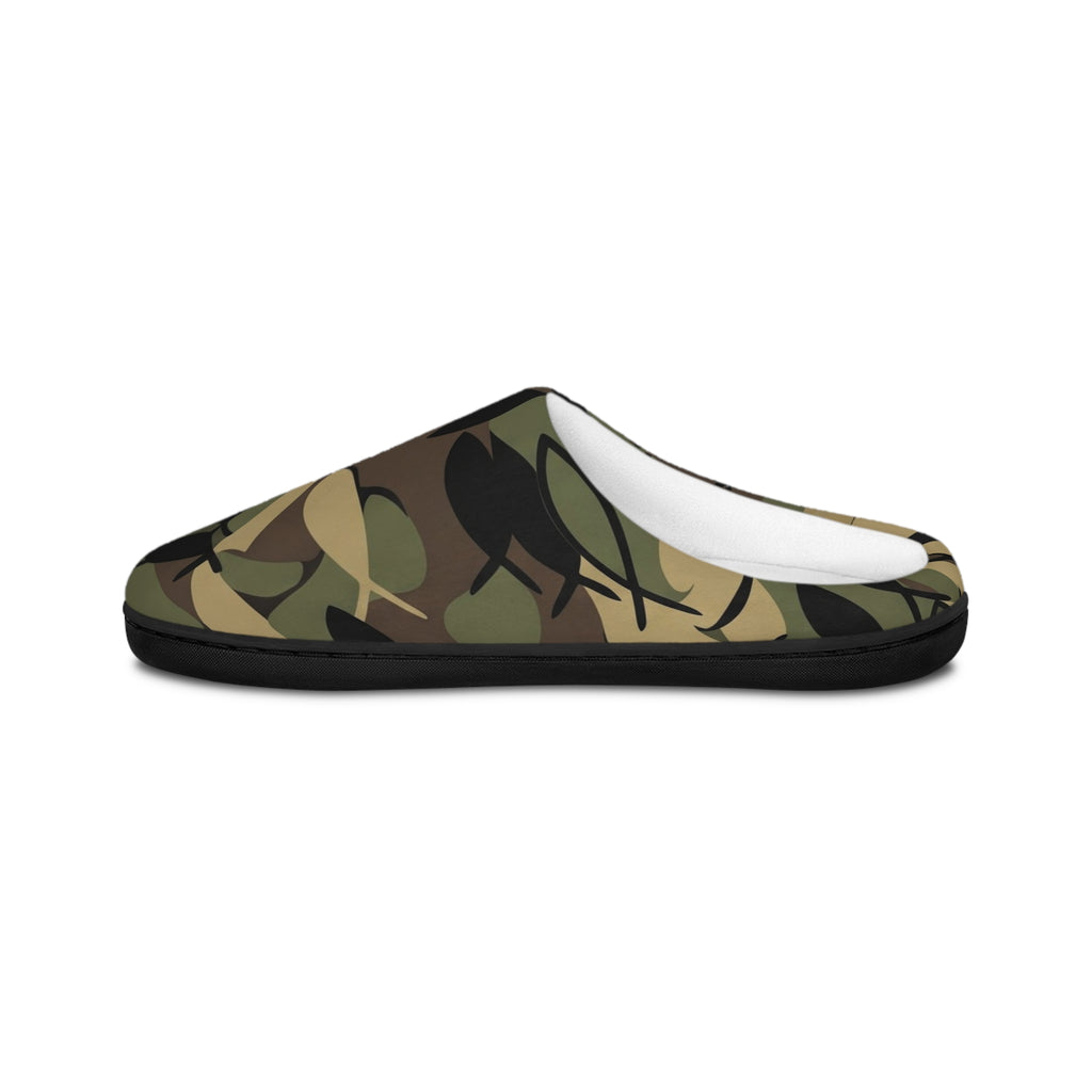 Men's Indoor Slippers – Camouflage Print House Shoes