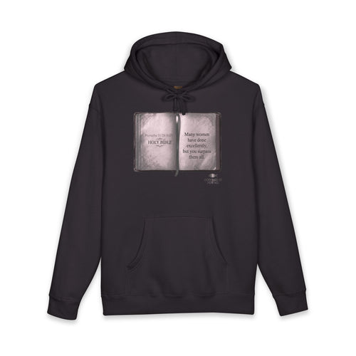 Bible Verse Hoodie — Proverbs 31:29 "Surpass Them All"