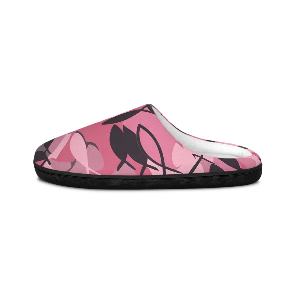 Pink Floral Pattern Women's Indoor Slippers