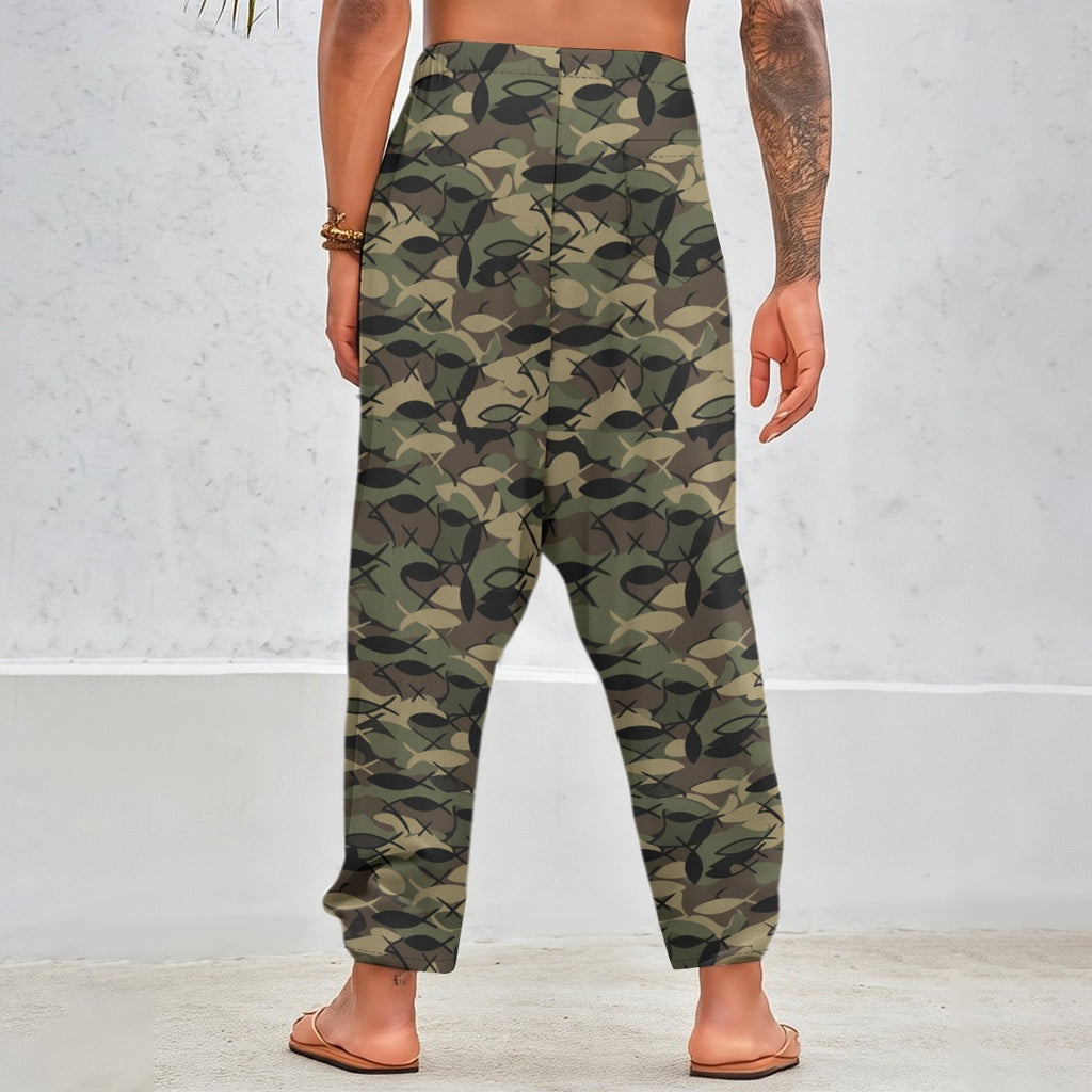All-Over Print Men’s Harem Pants|245GSM Cotton