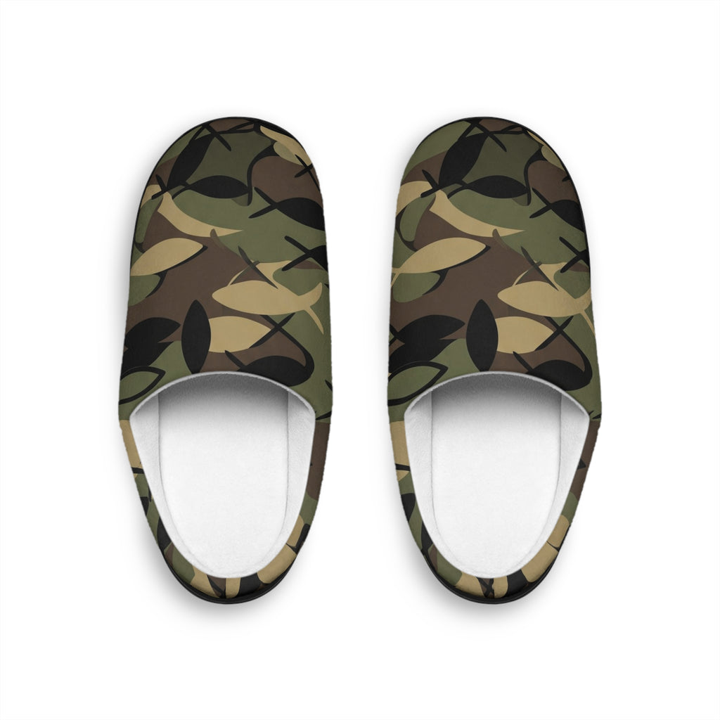 Men's Indoor Slippers – Camouflage Print House Shoes