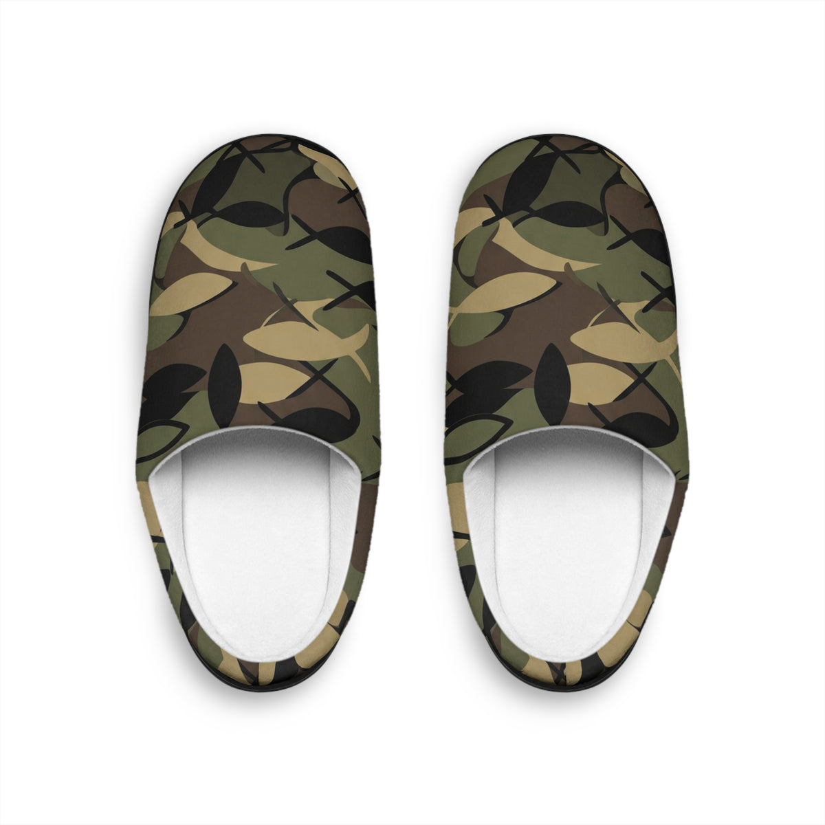 Men's Indoor Slippers – Camouflage Print House Shoes