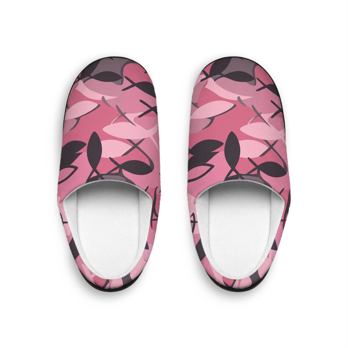 Pink Floral Pattern Women's Indoor Slippers
