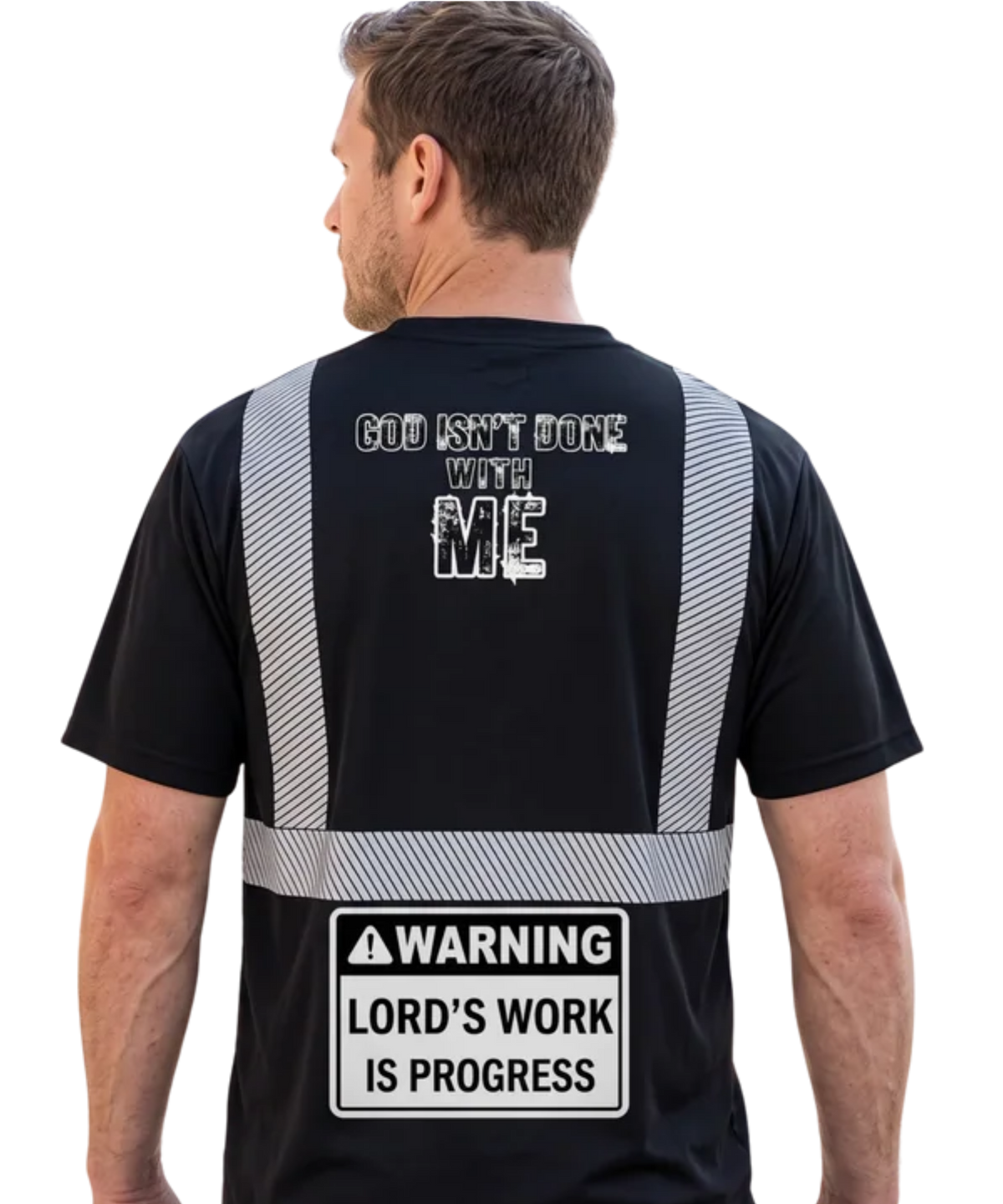 Construction God Isn't Done With Me Tee Black
