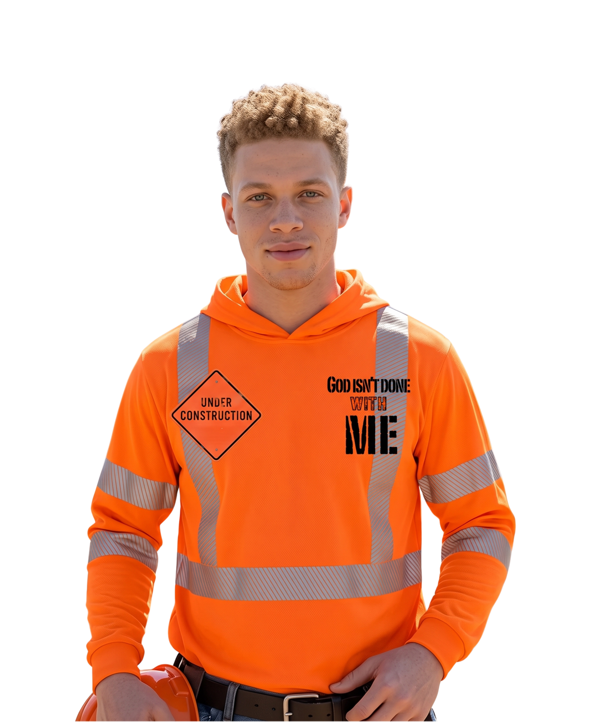 Under Construction Lightweight Hoodie Orange