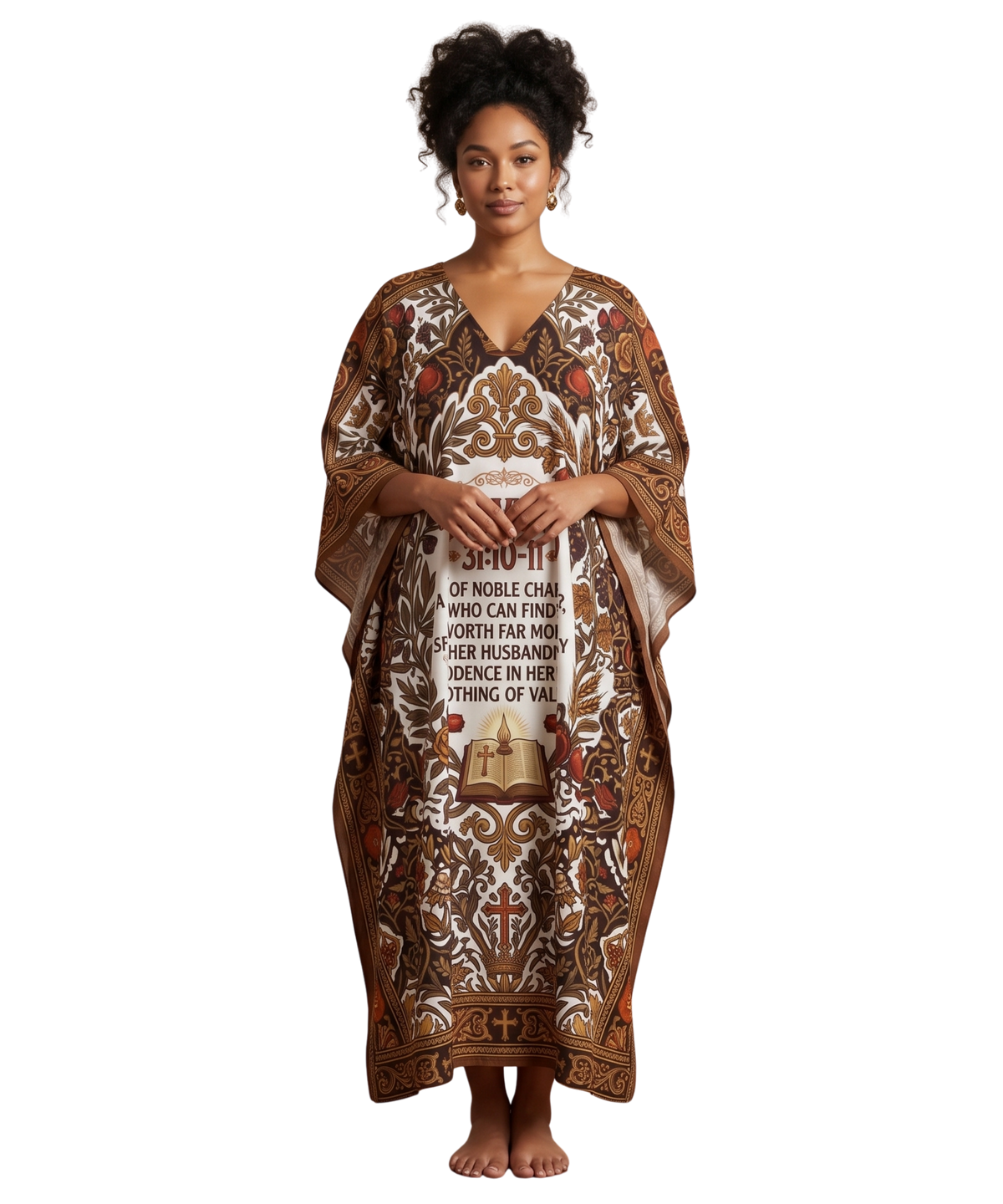 Proverbs 31:10-11 Heirloom Kaftan Dress | UK Imported Silk & Poly