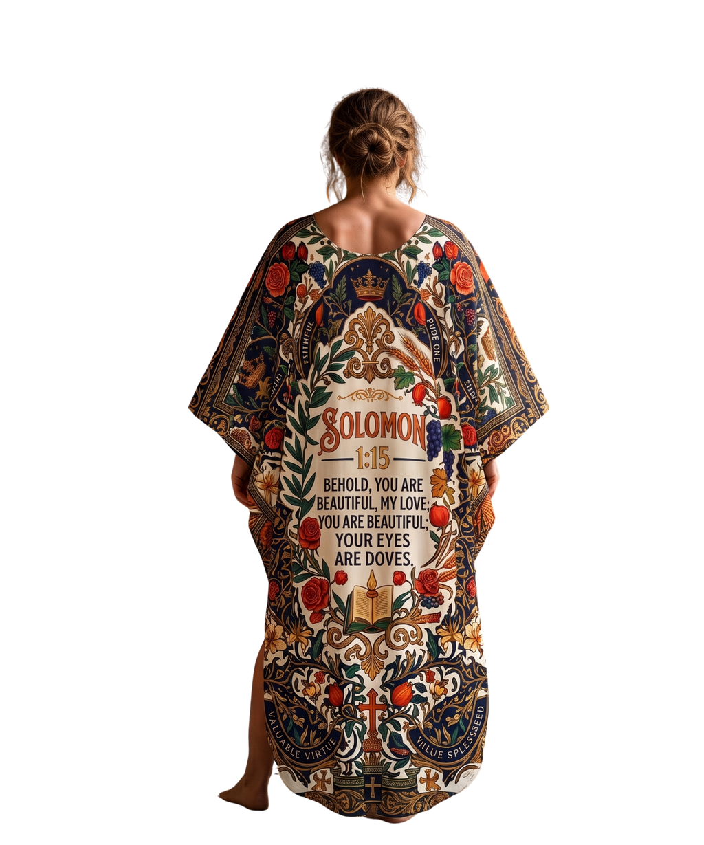 Solomon 4:7/1:15 Heirloom Kaftan Dress | UK Imported Silk & Poly