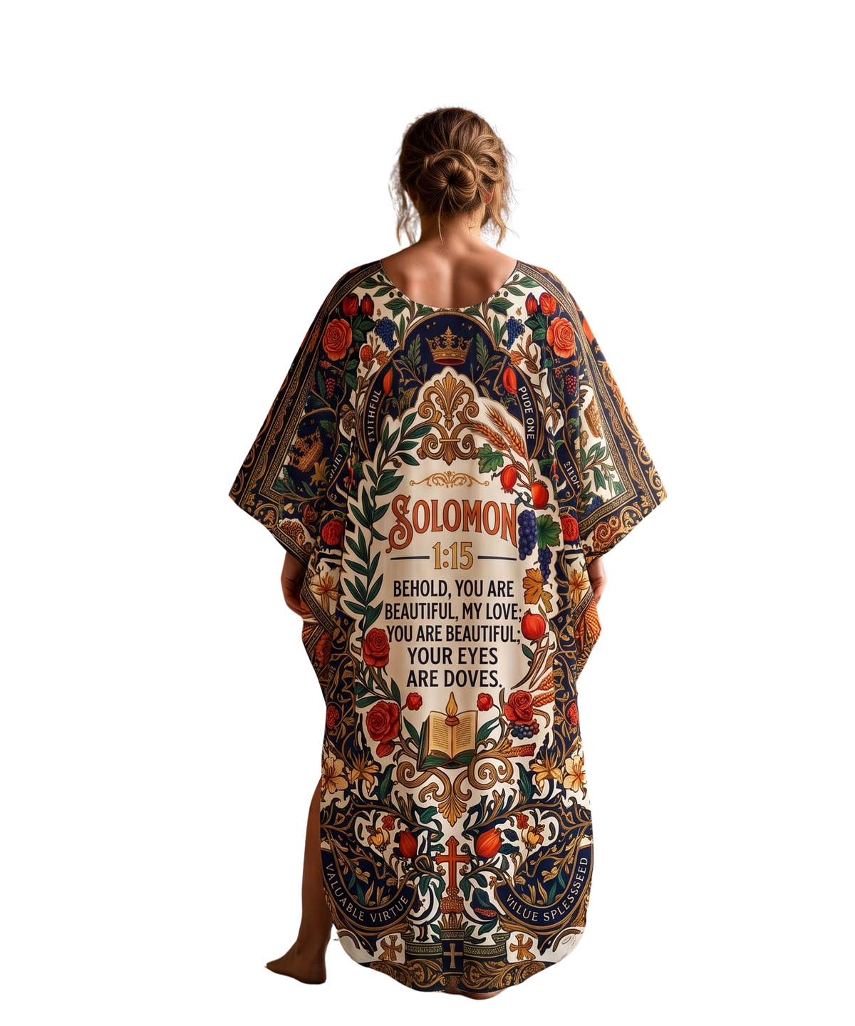 Solomon 4:7/1:15 Heirloom Kaftan Dress | UK Imported Silk & Poly