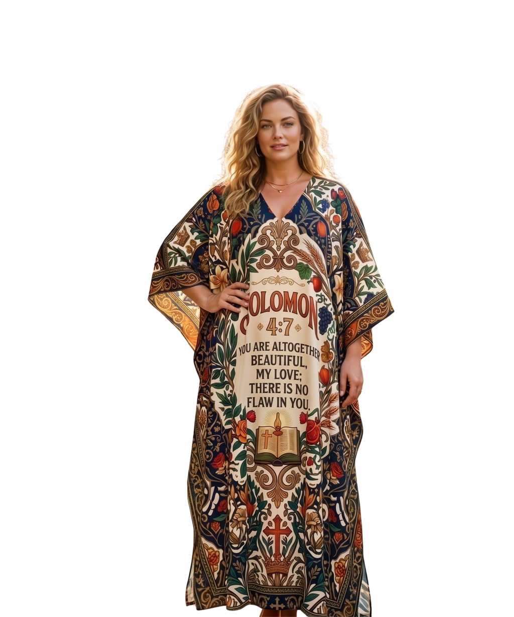 Solomon 4:7/1:15 Heirloom Kaftan Dress | UK Imported Silk & Poly
