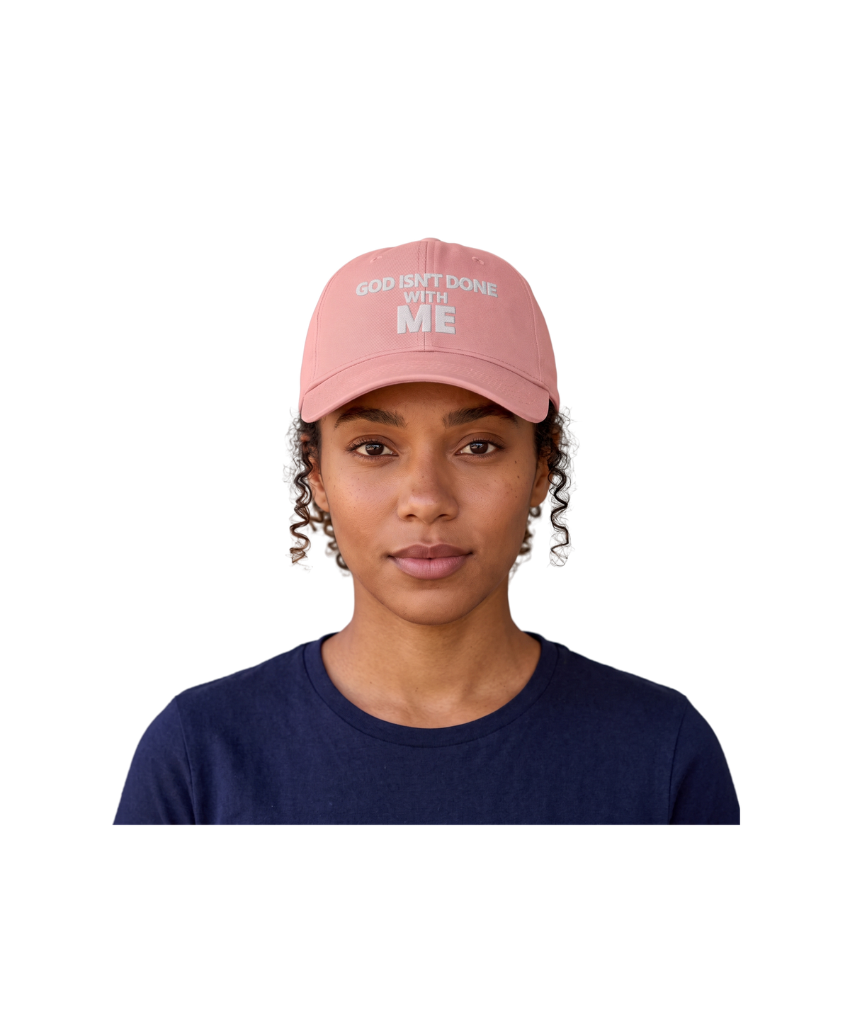 Embroidered 'God Isn't Done With Me' Washed Dad Cap