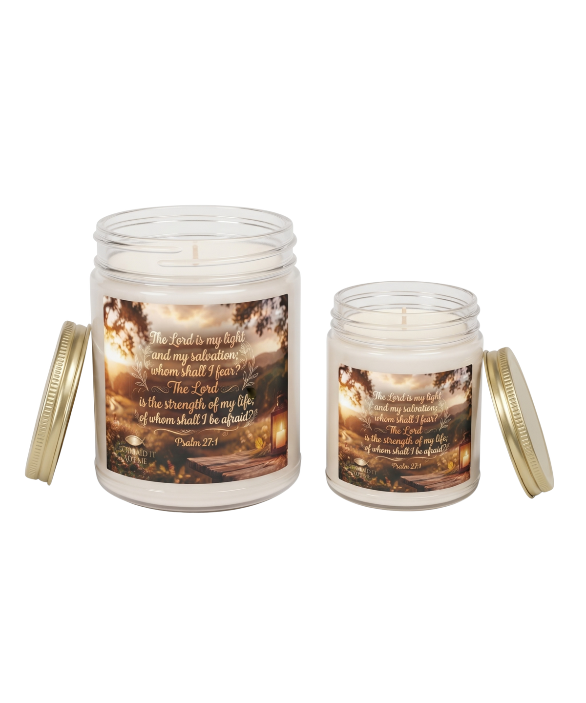 Psalms 27:1 | Hand-Poured Luxury Coconut Apricot Wax Candles