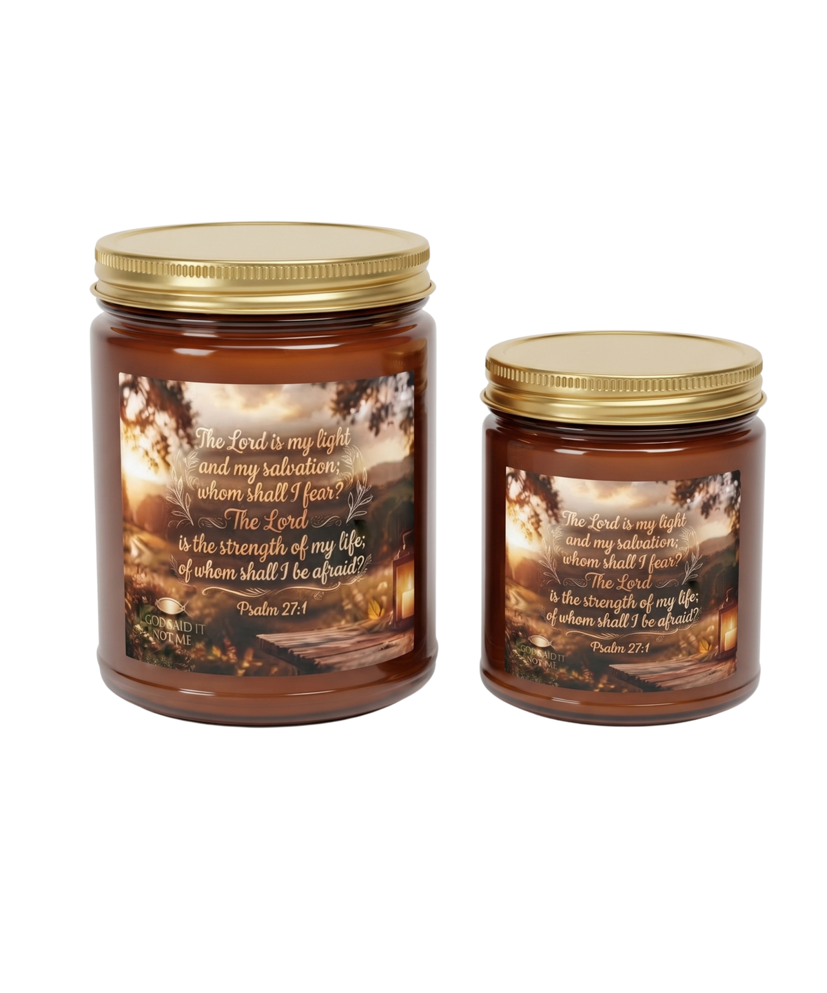 Psalms 27:1 | Hand-Poured Luxury Coconut Apricot Wax Candles