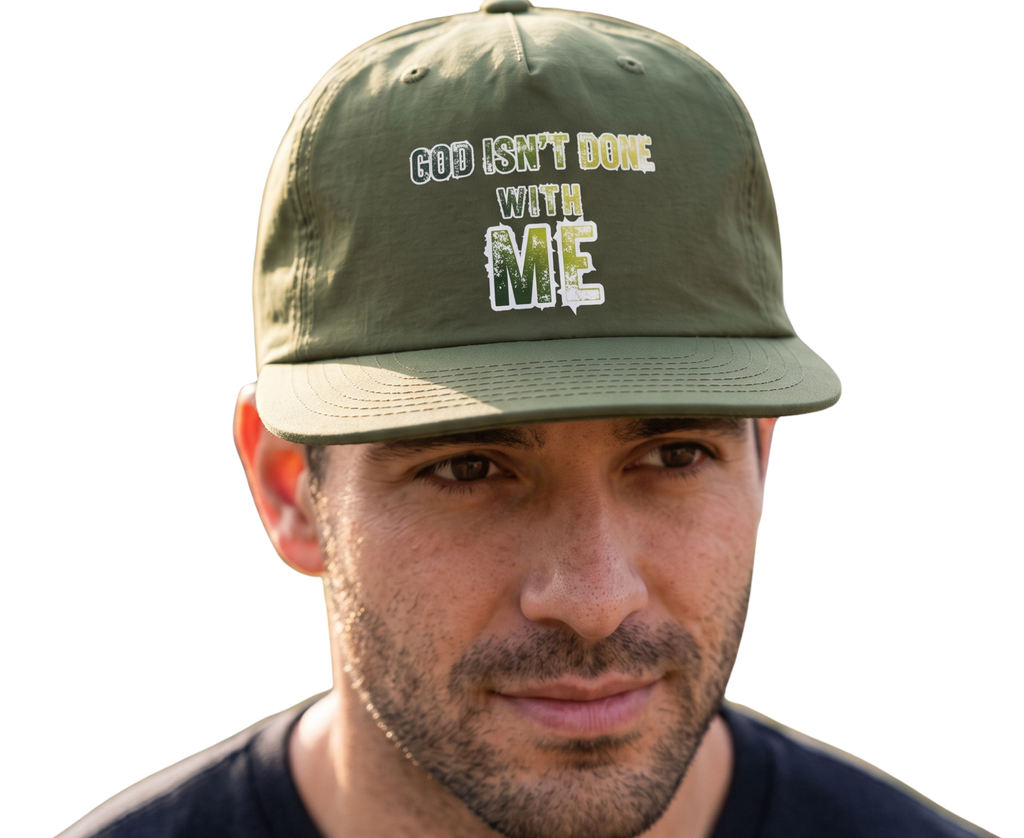 'God Isn't Done With Me' Embroidered Snapback Hat