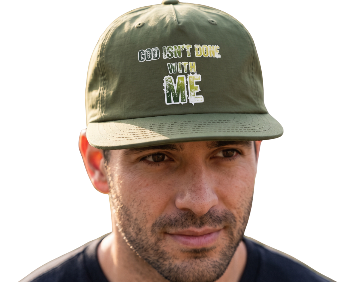 'God Isn't Done With Me' Embroidered Snapback Hat