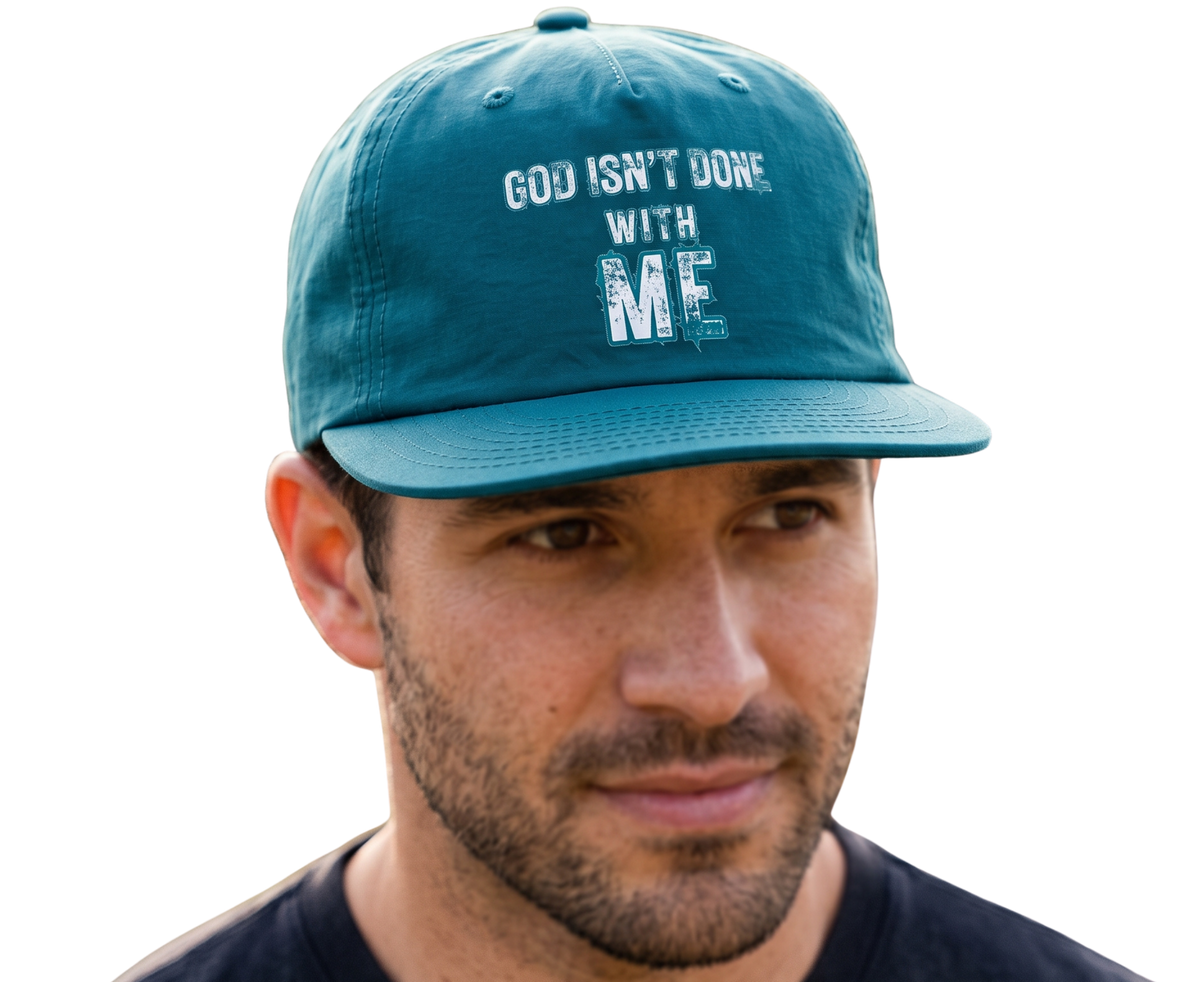 'God Isn't Done With Me' Embroidered Snapback Hat