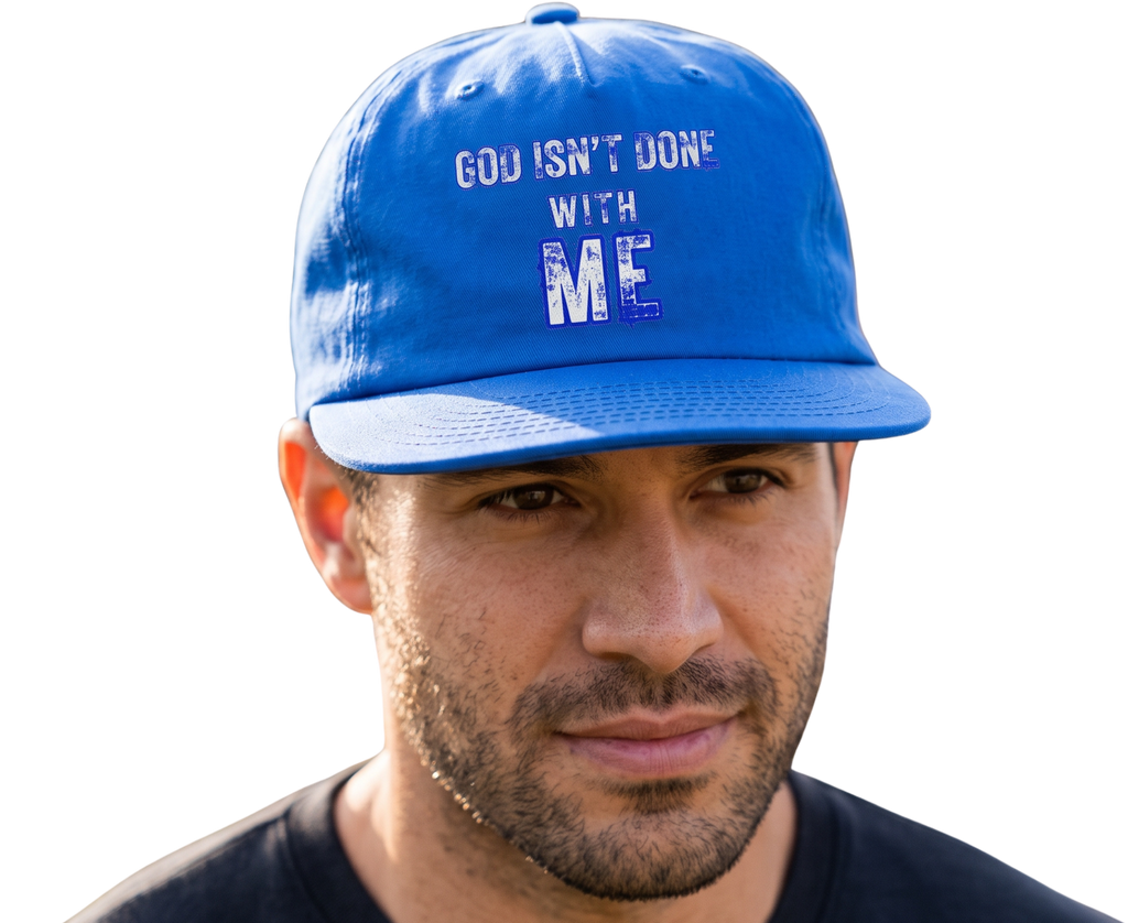 'God Isn't Done With Me' Embroidered Snapback Hat