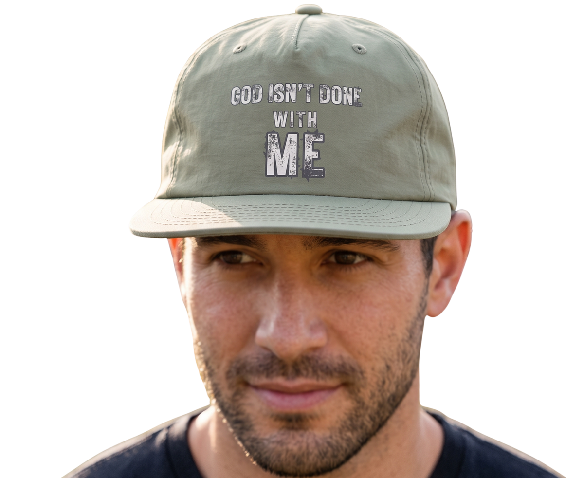 'God Isn't Done With Me' Embroidered Snapback Hat