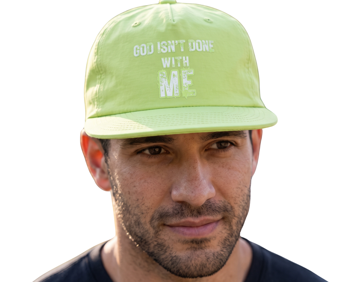 'God Isn't Done With Me' Embroidered Snapback Hat