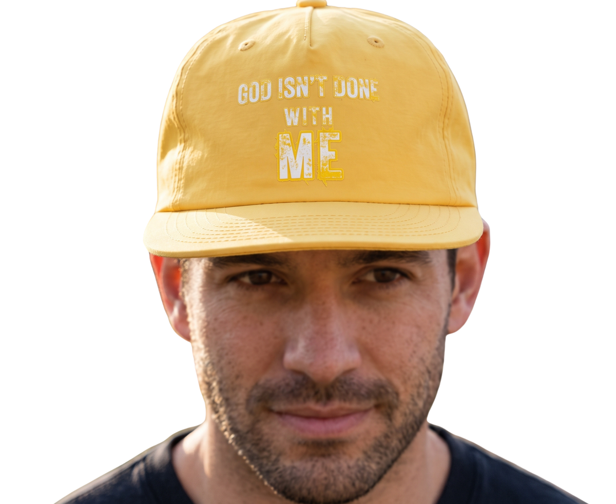 'God Isn't Done With Me' Embroidered Snapback Hat