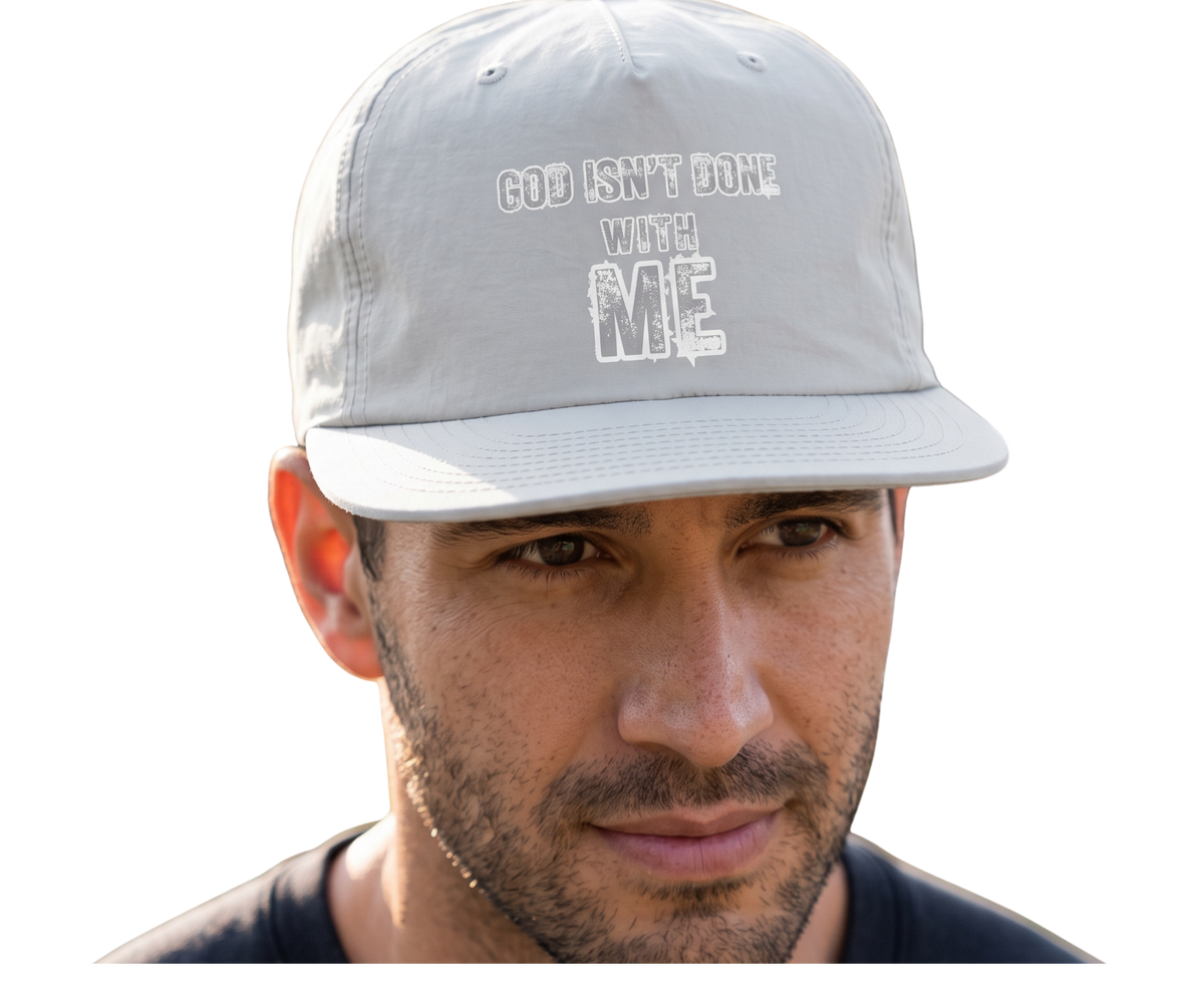 'God Isn't Done With Me' Embroidered Snapback Hat