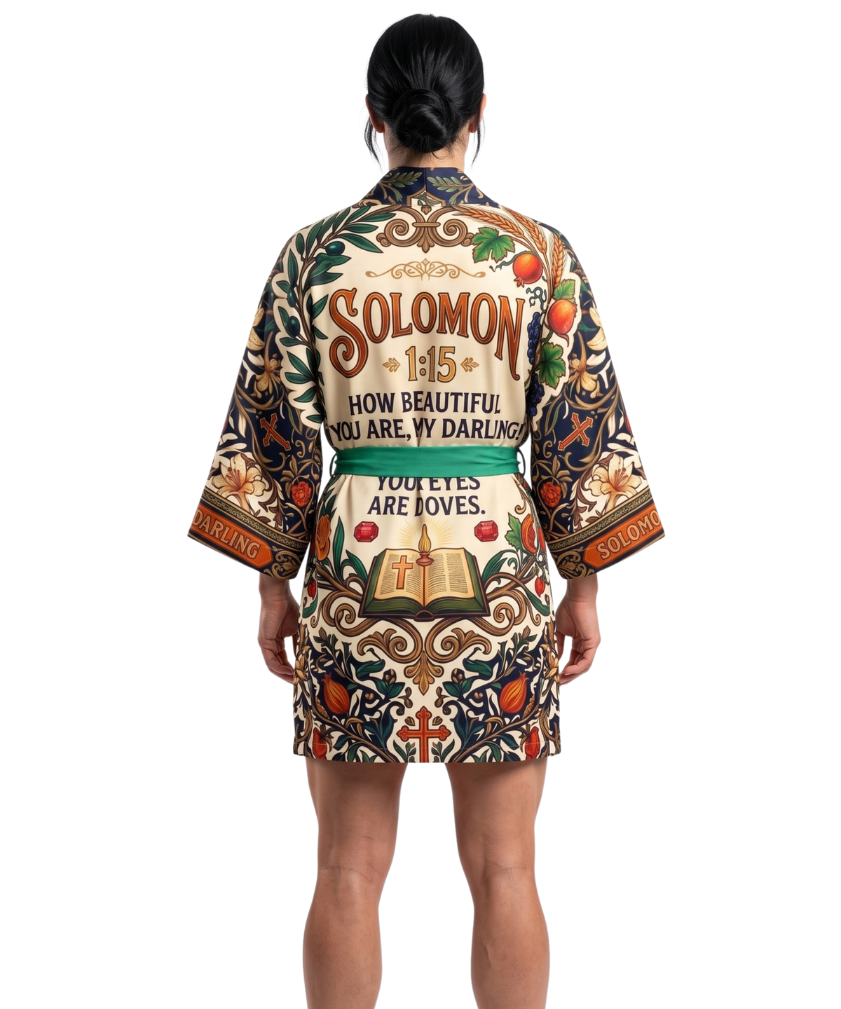 Solomon 4:7/1:15 Kimono Robe | UK Imported Silk & Organic Cotton