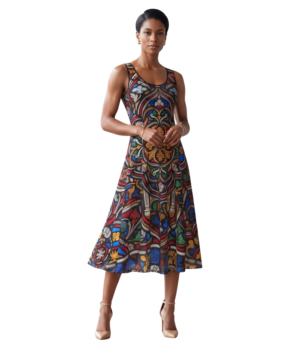The Renaissance Stained Glass Custom Midi Dress