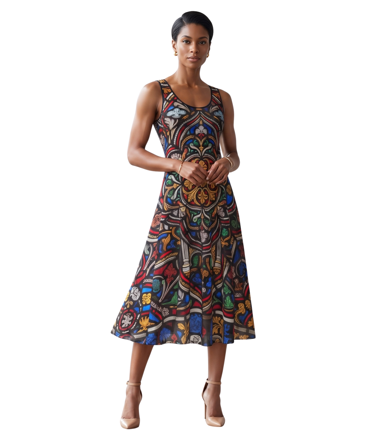 The Renaissance Stained Glass Custom Midi Dress