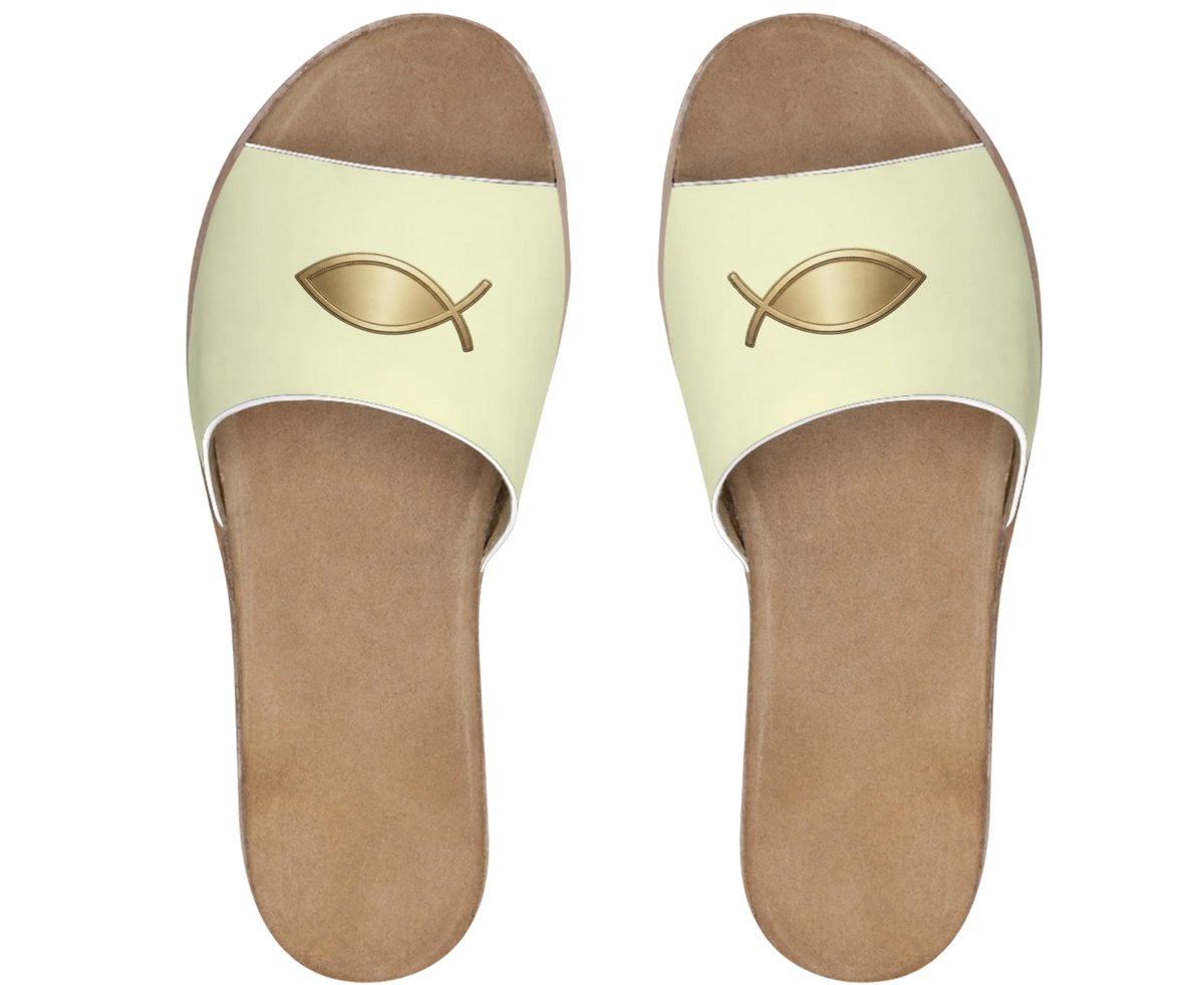 Women's Golden Grace Slide Leather Sliders